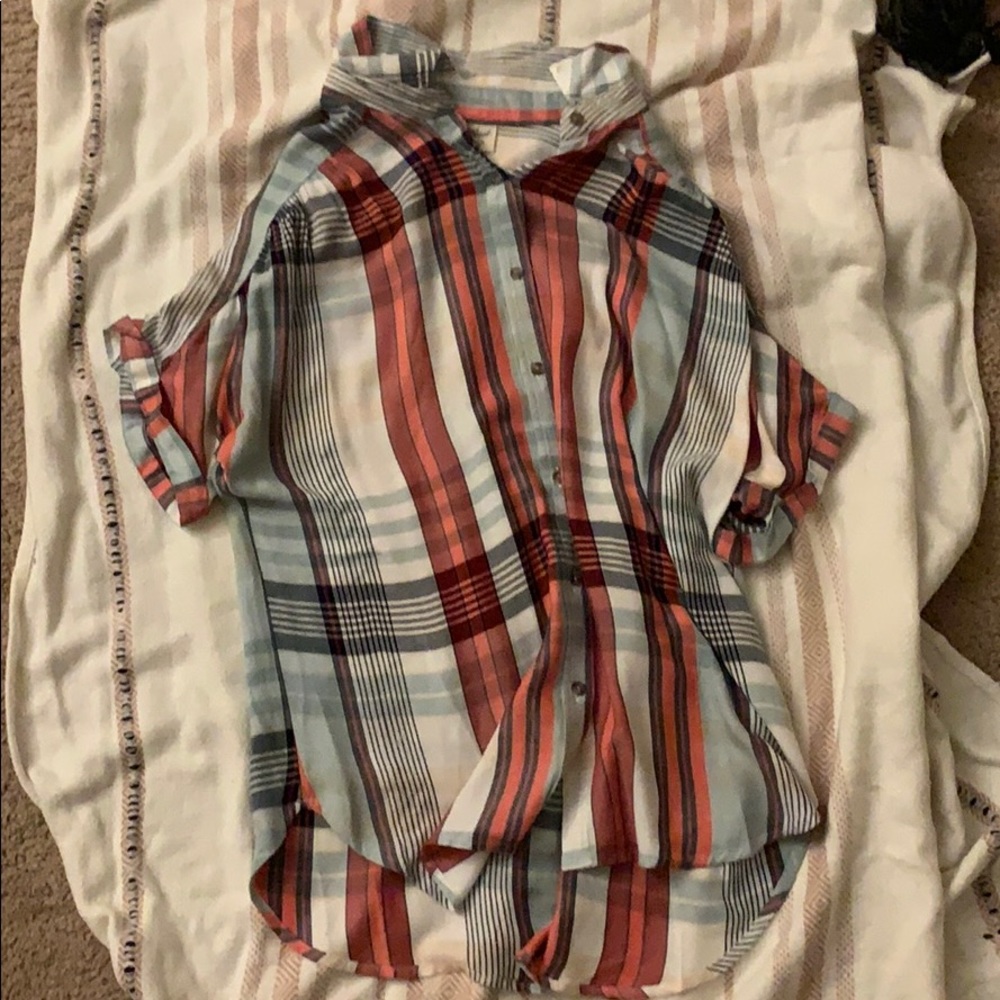 colorful short sleeve flannel